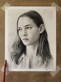 Portrait in charcoal